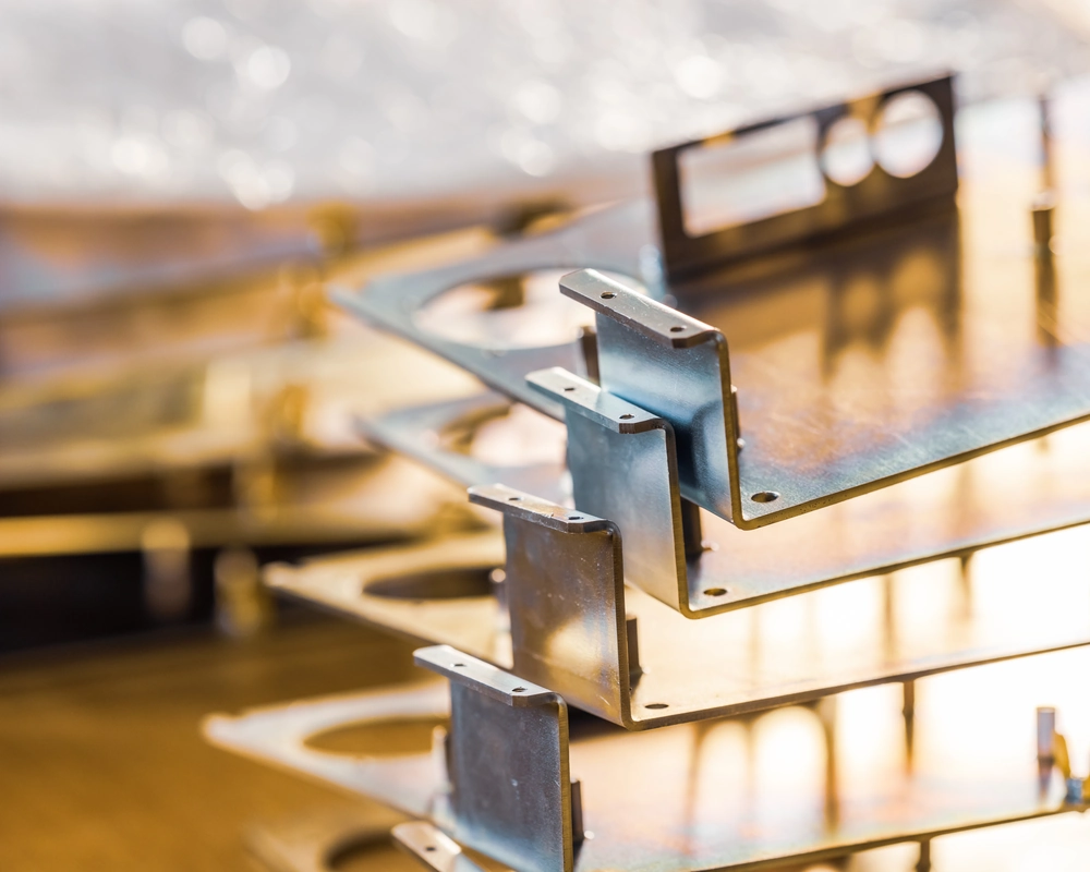 Stos aluminiowych profili ramowych przygotowanych do montażu stolarki aluminiowej